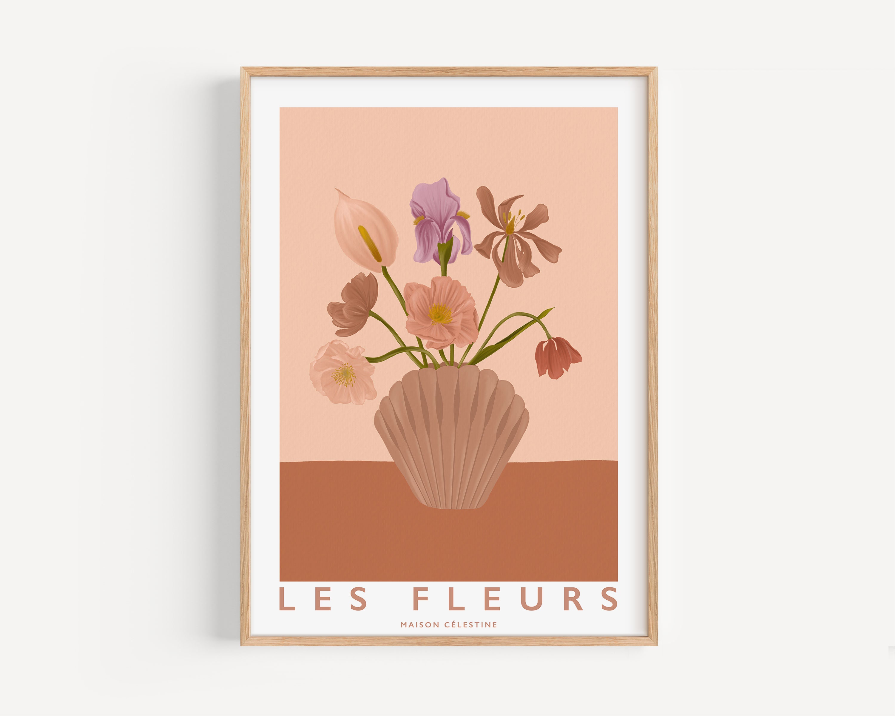 Affiche Les Fleurs 1, Poster Bouquet de Fleurs, Affiche Illustration Art Floral, Décoration Maison, 