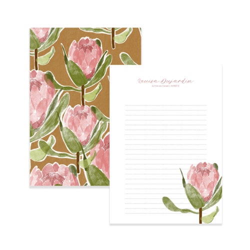 PROTEA Letter Paper, Custom shops Stationery, Paper Set, Flower Letter Paper, Custom Correspondence Set