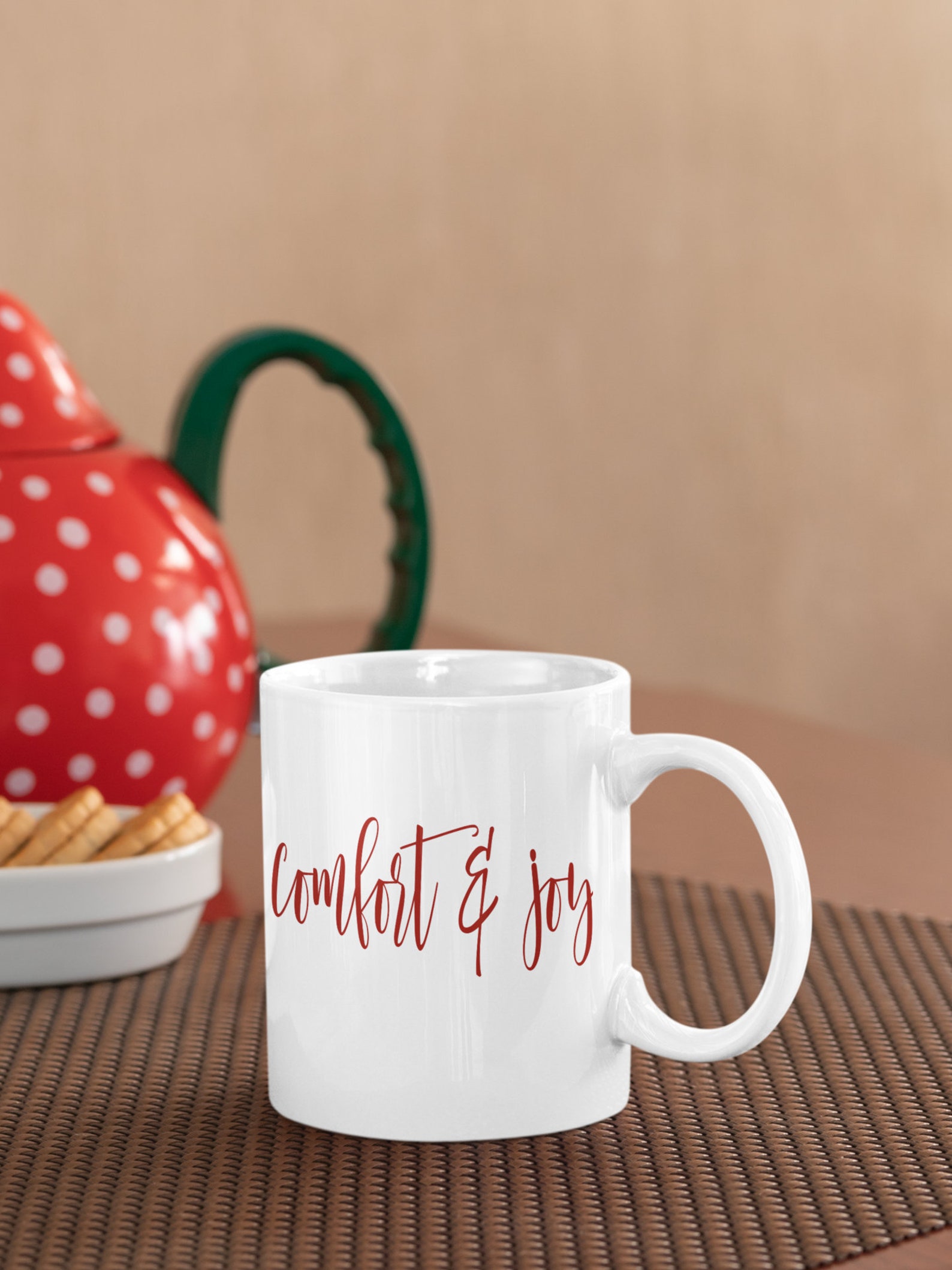 Comfort And Joy Mug Holiday Coffee Mugs Xmas Mugs Large Etsy