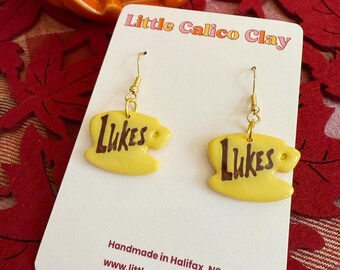 Diner Sign Polymer Clay Dangle Earrings | Fall Clay Earrings | Pop Culture Earrings | Cute Clay Earrings | Clay Earrings Canada