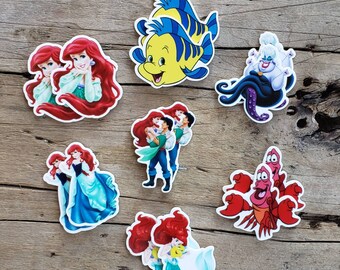 Little Mermaid - Set of 2 - Planar Resin - Resin Flatback - Character - Supplies - Embellishment - Bow Supply - Brooches - Minnie Ears