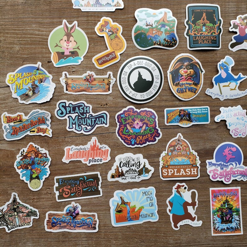 Party Supply Brer Bear Brer Fox Brer Rabbit Stickers 50 pcs Splash Mountain Sticker Pack Vinyl Stickers Scrapbooking