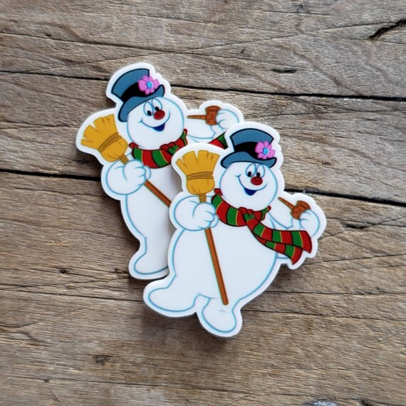 Snowman Christmas Set Of 2 Planar Resin Flatback Etsy