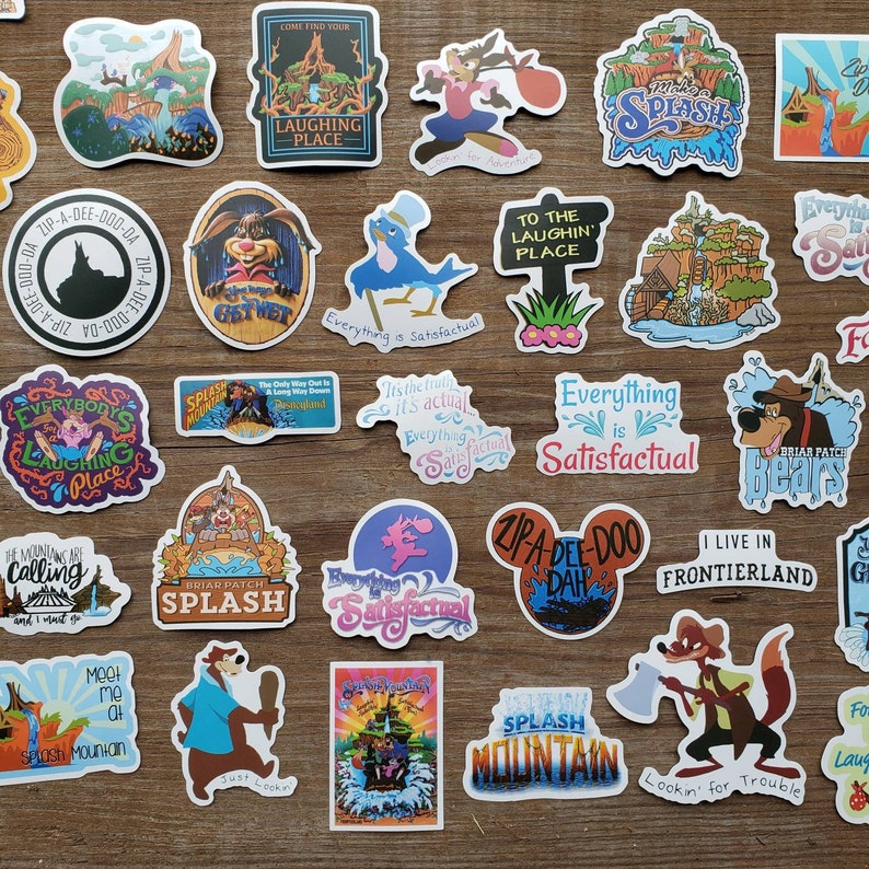 Party Supply Brer Bear Brer Fox Brer Rabbit Stickers 50 pcs Splash Mountain Sticker Pack Vinyl Stickers Scrapbooking