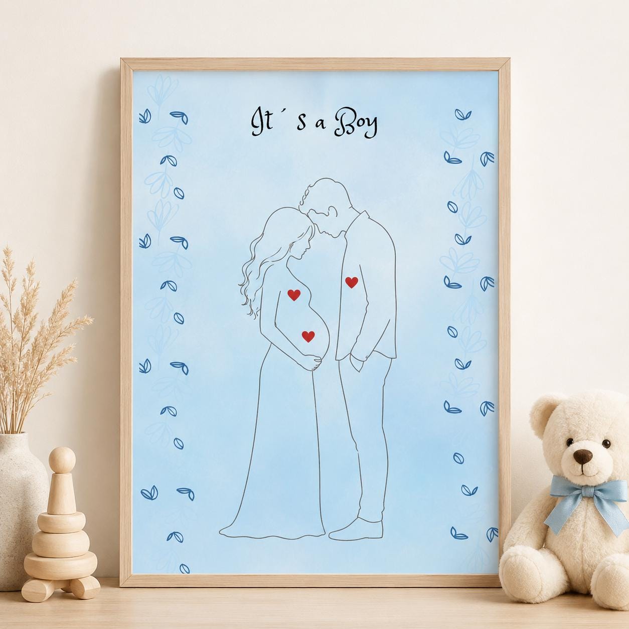 Gender Reveal Poster - It's a Boy - Baby Shower Poster - Announcing ...