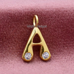 Novo designer de pingente de letra bolha personalizado de ouro 14K com inicial A para joias de personalização