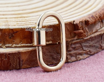 14k yellow gold carabiner lock, Wholesale carabiner lock, plain oval carabiner lock, vintage carabiner lock jewelry