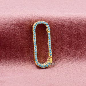 Serrure à rehausseur de ressort plaquée or jaune 14 carats, fermoir turquoise, cadenas double face en pierre, fermoir bijoux en gros