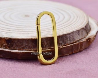 Handmade 925 Silver Yellow Gold Plated Enhancer Clasp, Connector Lock (19x9 mm)