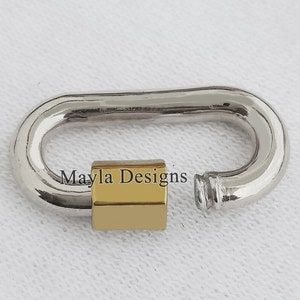 Sterling Silver Carabiner Lock, 14k Gold Vermeil, Handmade Jewelry
