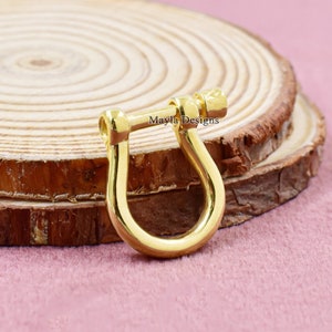 925 Silver Plated Lock, Gold Shackle Lock, Plain Gold Shackle Lock, Screw Anchor Charms Holder, 925 Silver Shackle Connector Jewelry
