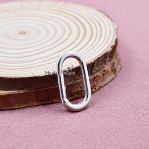 925 Silver Oval Charm Holder, Wholesale Charm Holder, Solid 925 Silver Charm Holder, Connector Charm Holder, Enhancer Charm Holder