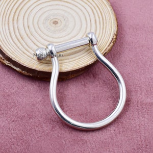 925 Solid Silver Shackle Lock, Large Shackle Lock, Jewelry Connector Shackle Lock, Anchor Charms Holder, Silver Shackle Jewelry