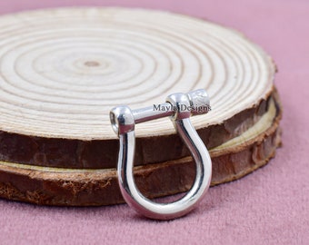 Shackle Lock, Silver Plated Shackle Lock, 925 Solid Silver Shackle Lock, Anchor Charms Holder, Silver Shackle Jewelry Supplier