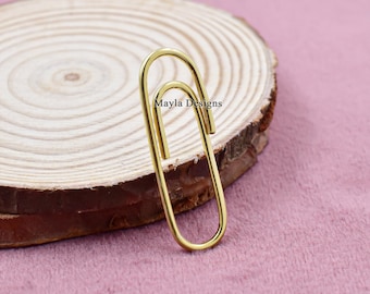 14k Yellow Gold Paper Clip Lock, Jewelry Connector Paper Clip Lock, Woman Paper Link Lock Jewelry, 14K Gold Charm Enhancer Lock Jewelry
