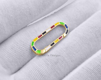 Yellow Gold Plated Sterling Silver Enamel Snap Lock – Designer Jewelry Connector