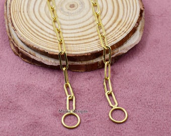 Collana Moschettone In Acciaio Inox Placcato Oro 14K 45 Cm, Unisex