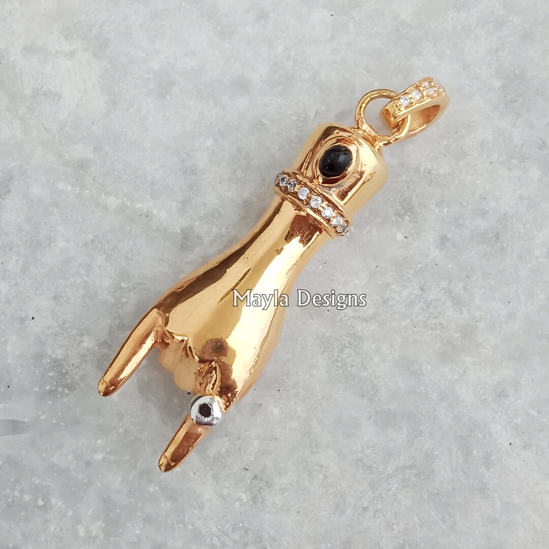 Figa Hand Charm Pendant - Gold Plated Red Amulet For Good Luck & Protection, Unisex, 24mm - View #5