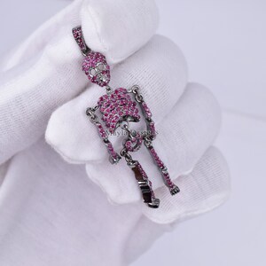 925 Sterling Silver Skeleton Pendant, Ruby Skeleton Pendant, Gift For Her, Grey Plated Skeleton Pendant, Woman New Designer Skeleton Pendant