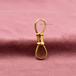 Plain Double-Sided Swivel Charm Holder in 925 Sterling Silver, Yellow Gold Plated Jewelry