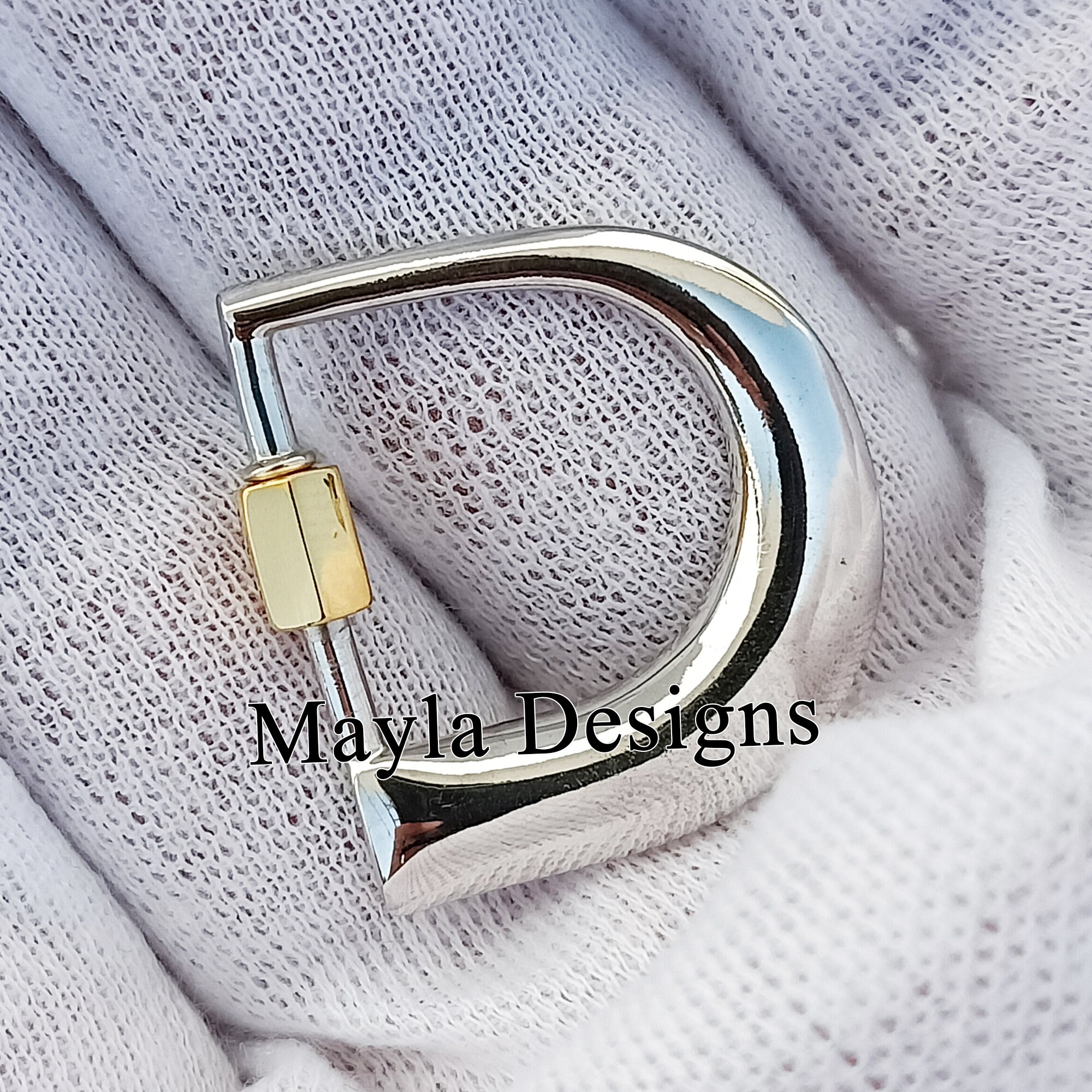 925 Silver D Alphabet Carabiner Lock, Custom Letter A to Z All
