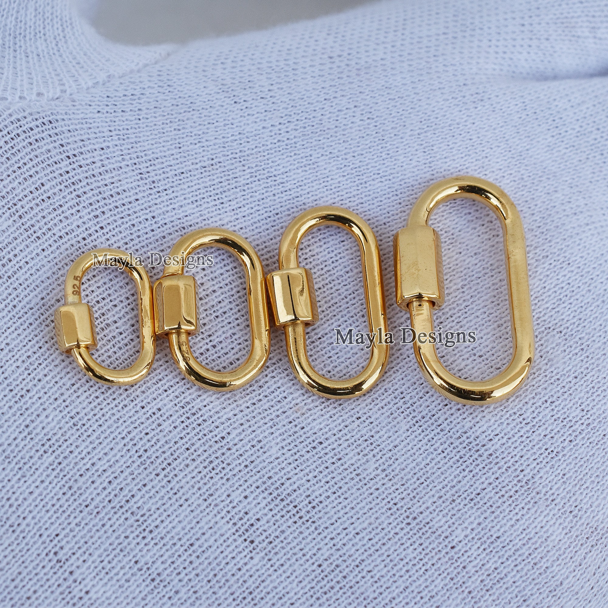 14K Gold Carabiner Necklace, Gold Carabiner Lock, 14k Gold Carabiner Lock  14k Oval Carabiner Jewelry, Gold Elongated Link, Carabiner Gold 