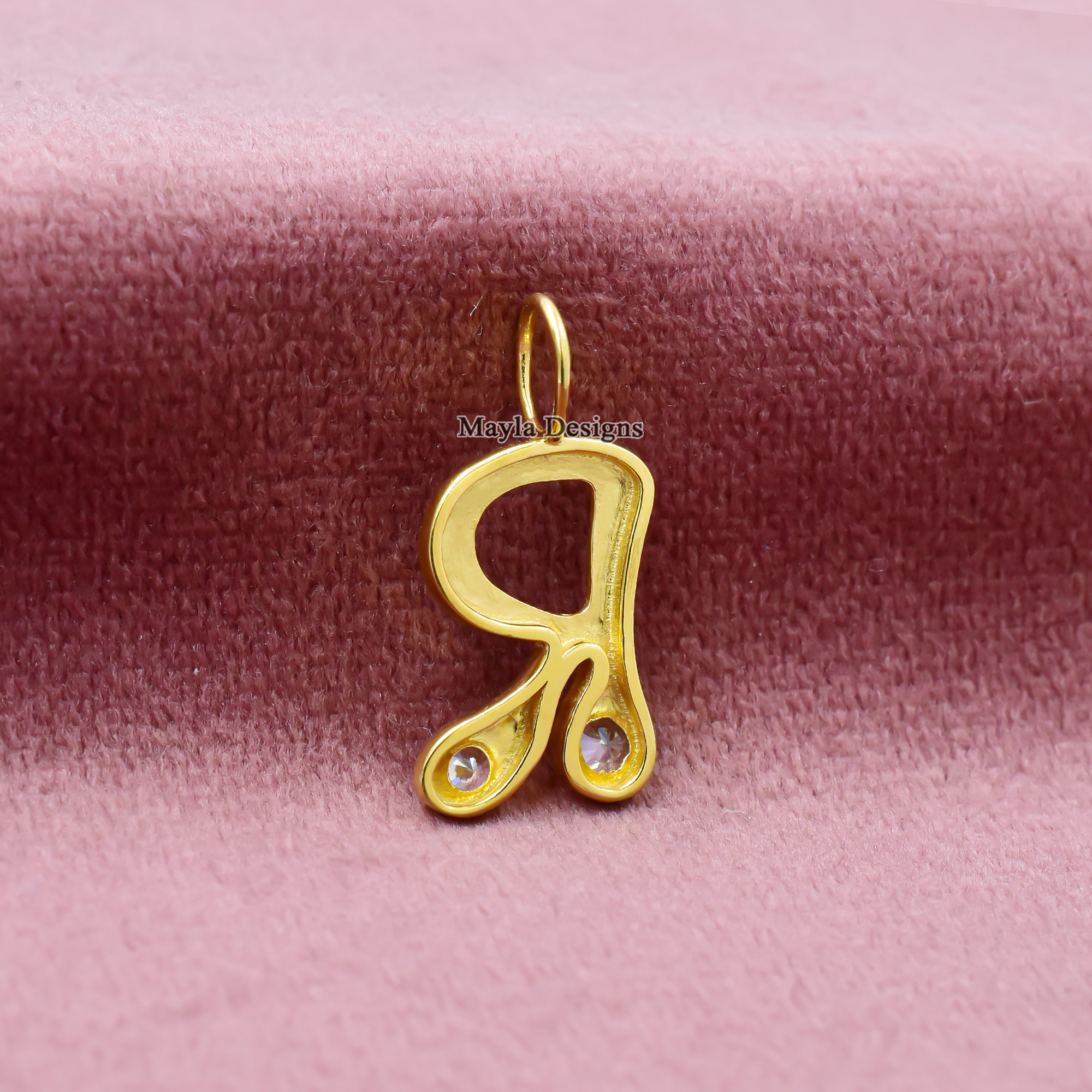 Custom Bubble Letter Charm - Initial R Charm Jewelry for Her | Personalized Design
