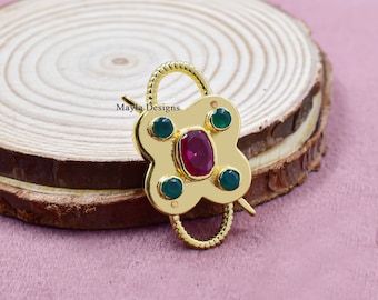 Handmade Sterling Silver 14K Gold Plated Onyx Padlock Jewelry