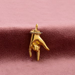 14K geelgouden vergulde figa-handhanger, Lucky Figa-handhangersieraden