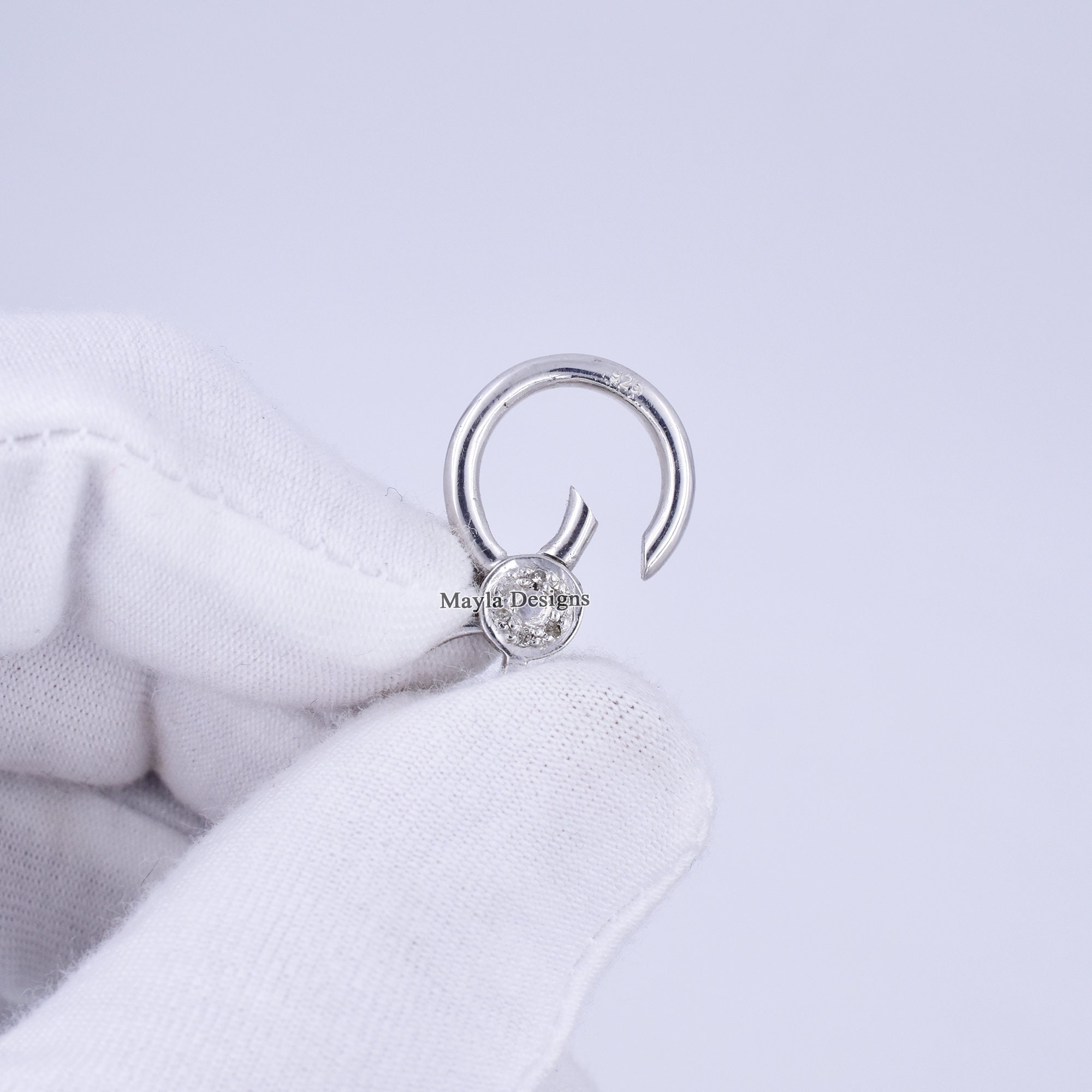 925 Sterling Silver Diamond Enhancer Lock, Jewelry Clasp (24x15 Mm) - Etsy