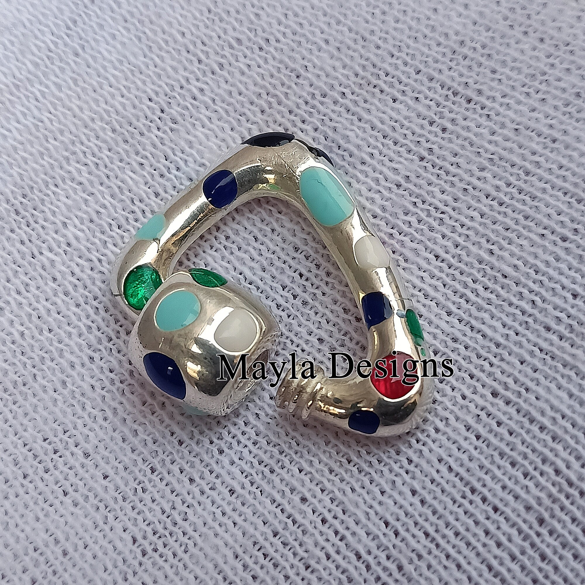 Enamel Triangle Carabiner Lock Designer Multi Enamel Triangle Etsy