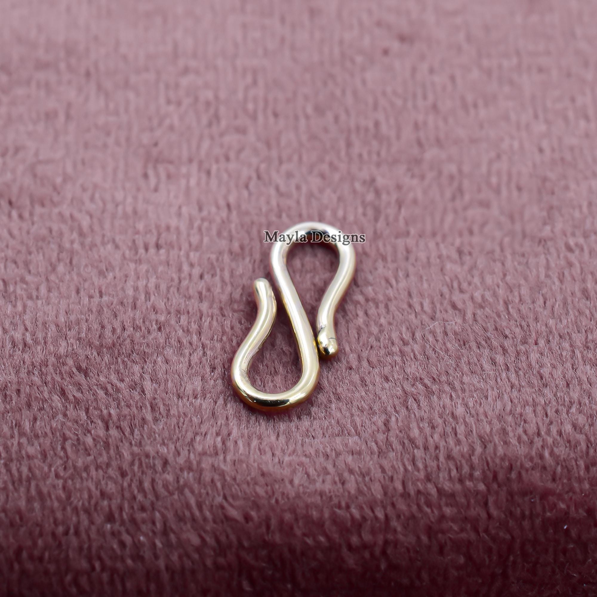 SOENNECKEN　Bijou　万年筆　14K　金属キャップ 9K Yellow Gold S Hook Clasp, Handmade Jewelry Connector (15x6 Mm