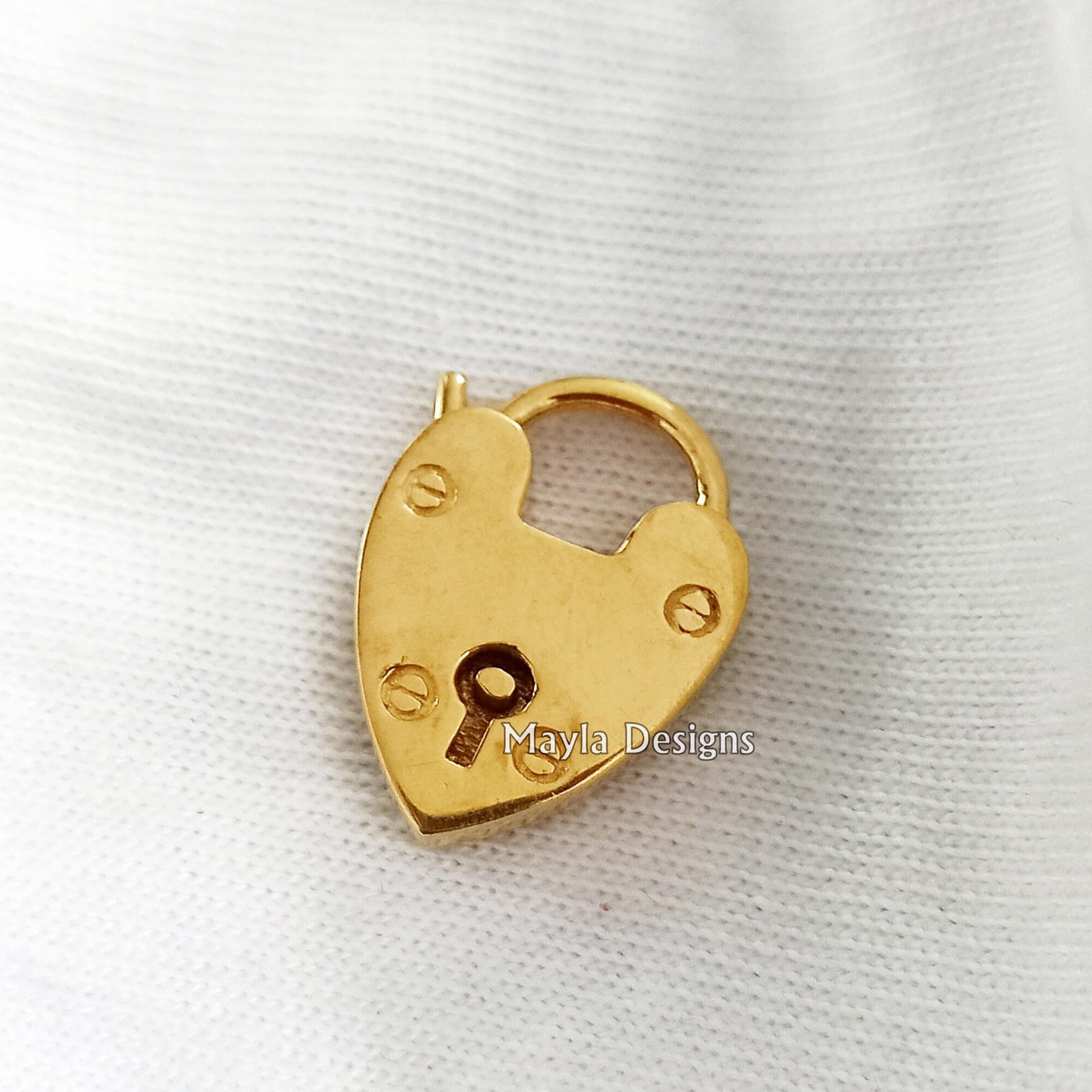 14k Yellow Gold Plated Padlock Charms Plain Lock Key Charms Etsy