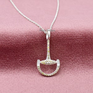 Silber Diamant Horsebit Charme-Anhänger-Halskette Silber Halskette Schmuck