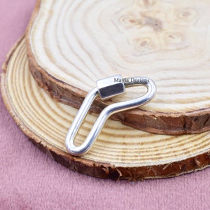 925 Sterling Silver Boomerang lock Necklace, Plain Carabiner Boomerang lock Necklace, Wholesale Boomerang lock Jewelry