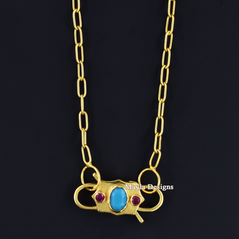 Padlock Necklace Turquoise Padlock Necklace Padlock Jewelry 14k Gold Vermeil Turquoise Padlock Silver Gold Necklace Handmade Padlock