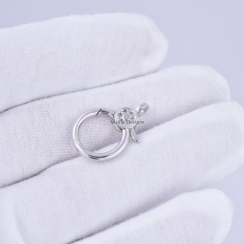 925 Sterling Silver Diamond Enhancer Lock, Jewelry Clasp (24x15 Mm) - Etsy