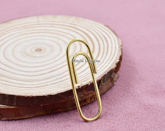 Solid Yellow Gold Paper Clip Lock, Necklace Connector Paper Clip Lock, Woman Charm Enhancer Jewelry, 9K Gold Charm Enhancer Lock Jewelry