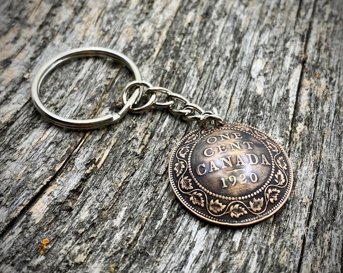 Featured listing image: Canadian large cent (1 penny) novelty coin keychain
