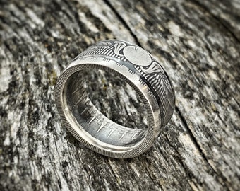 Egyptian Coin Ring - Silver 25 Piastres ring - a perfect gift, wedding band, or anniversary souvenir