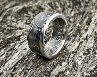 Canadian Coin Ring - Silver dollar ring - great for gifts, wedding band, anniversary, souvenir