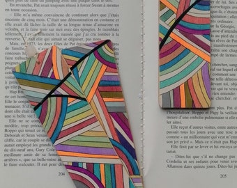 Multicolored zebra bookmarks with fine lines