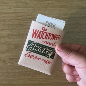 Porta-cartões de contato JW estilo vintage Torre de Vigia e Desperto