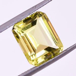 Lemon Quartz Gemstone: Octagon Radiant Cut, 5.25 ct (12x10 mm)