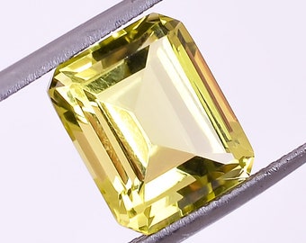 Natural Lemon Quartz Octagon Gemstone, Faceted Cut Loose Stone (12X10 mm)