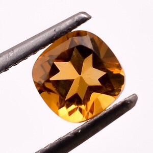 100% Natural Citrine Quartz Cushion Faceted Cut, Citrine Loose Gemstone For Jewelry Making, Yellow Crystal Calibrated Size 4X4 To 8X8 mm