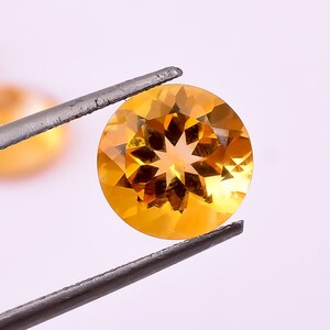Best Quality Citrine Round Shape Faceted Cut, Citrine Loose Gemstone For Jewelry Making, Citrine Gold Round Gemstone Calibrated Size 10X10mm