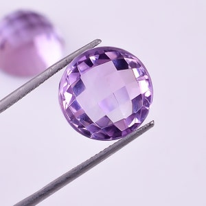Natural Pink Amethyst Round Shape Rose Cut, Rose De France Loose Gemstone For Jewelry Making, Flat Back Calibrated Size 7X7 To 14X14 mm