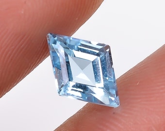 Natural Sky Blue Topaz Kite Shape Gemstone for Jewelry Making (10x7x5 mm)