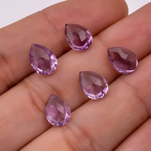 Natural Pink Amethyst Pear Shape Briolette Cut, Rose De France Loose Gemstone For Jewelry Making, Amethyst Pear Cut Calibrated Size 10X7 mm